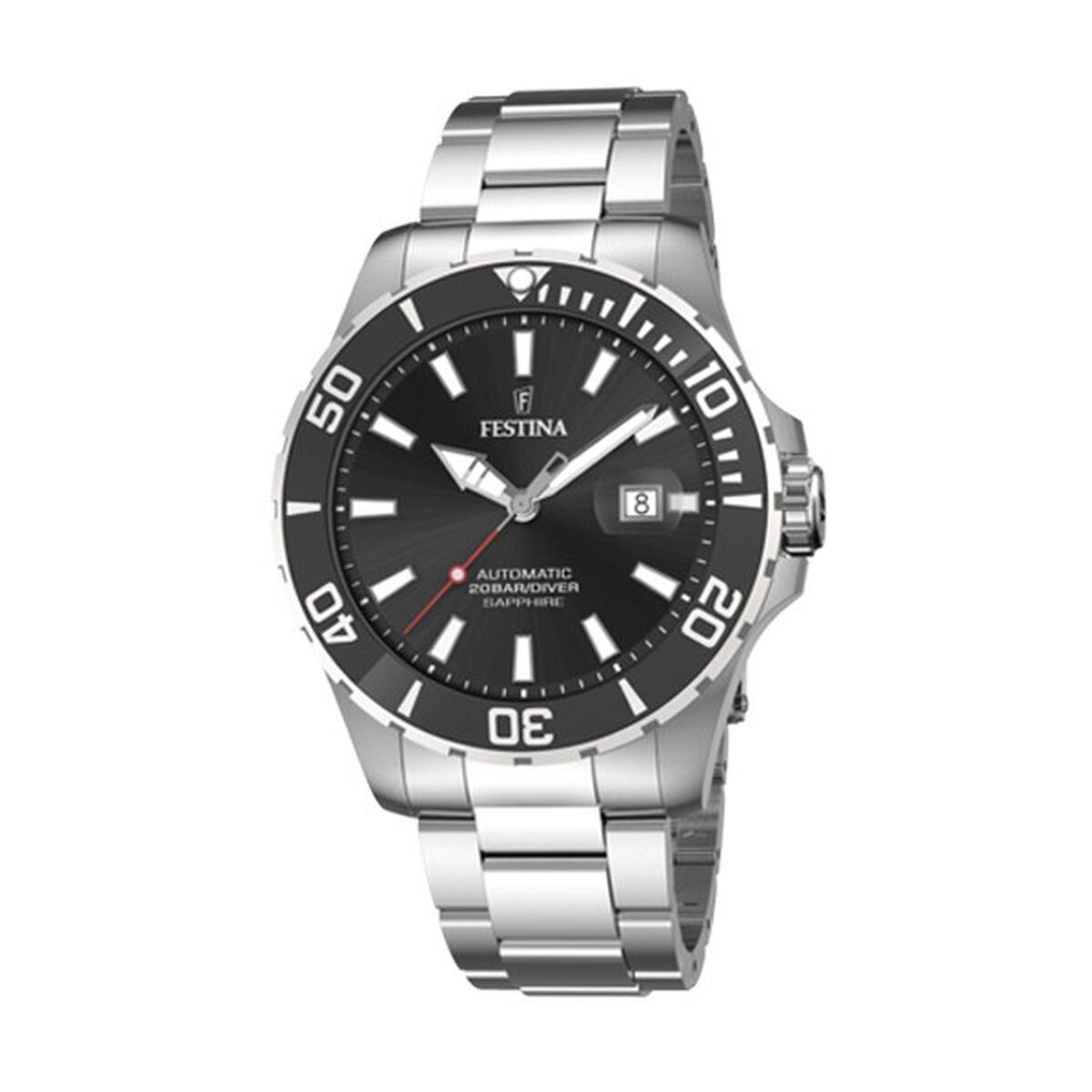 Festina herreur F20531/4 - sort skive, sølvfarvet lænke (43 mm)