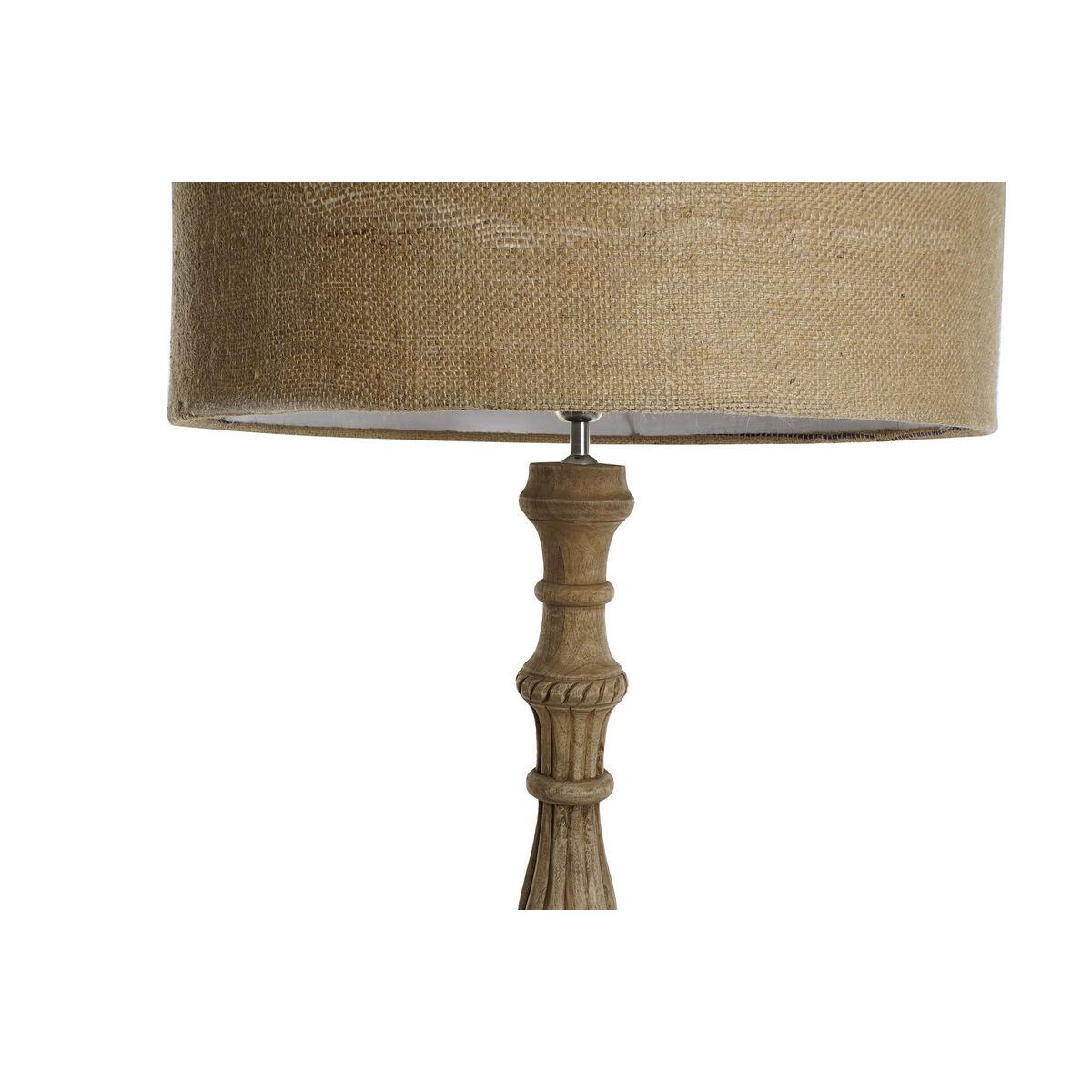 Gulvlampe i natur - jute og træ, 50 W, E27, 180 cm