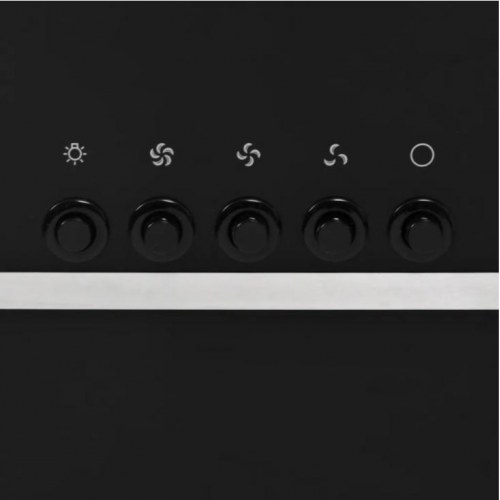 Væghængt emhætte 60 cm rustfrit stål og hærdet glas sort