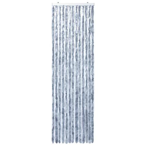 Insektgardin 90x200 cm chenille sølvfarvet