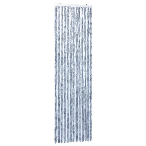 Insektgardin 90x200 cm chenille sølvfarvet