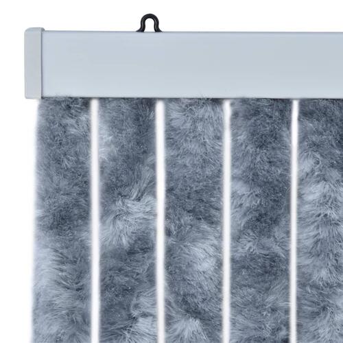 Insektgardin 90x200 cm chenille sølvfarvet