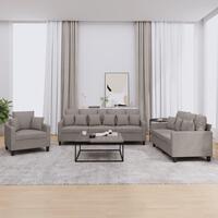 3 personers sofa med puder stof gråbrun