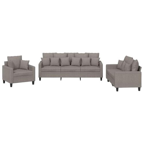 3 personers sofa med puder stof gråbrun