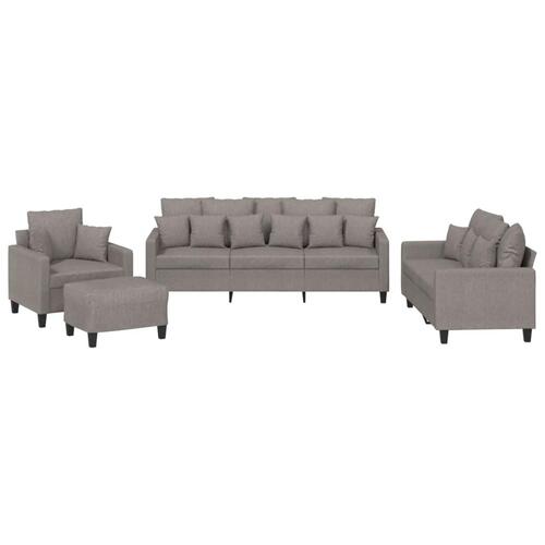 Sofasæt 4 dele med puder stof gråbrun