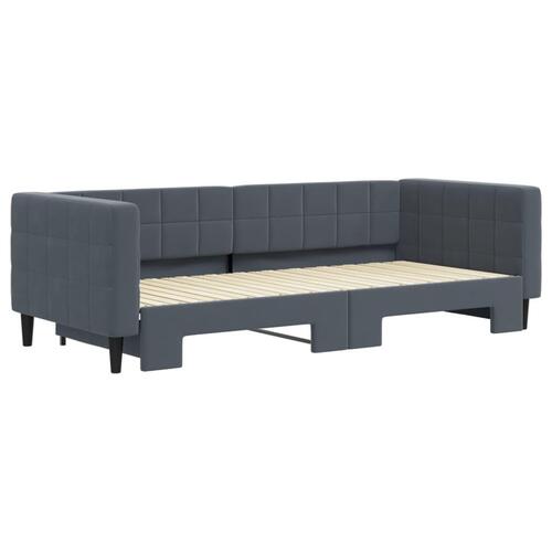 Daybed med udtræk 90x200 cm velour mørkegrå