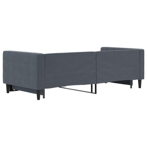 Daybed med udtræk 90x200 cm velour mørkegrå