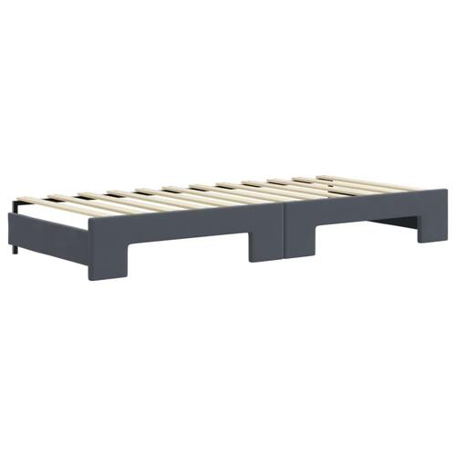 Daybed med udtræk 90x200 cm velour mørkegrå