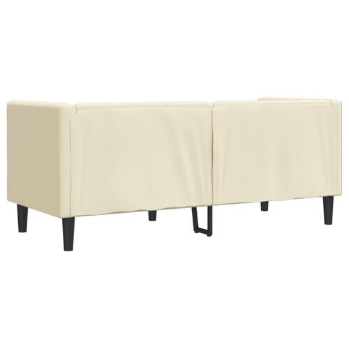 2-personers Chesterfield-sofa kunstlæder cremefarvet
