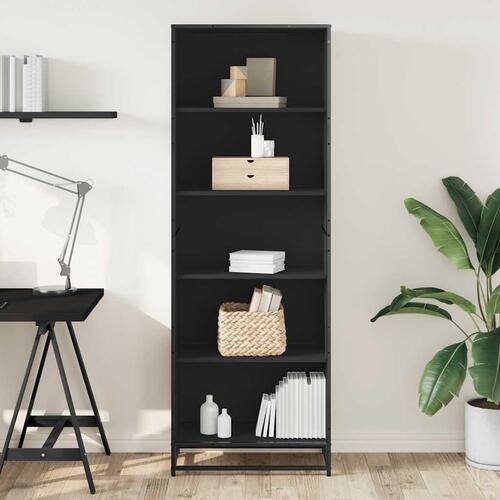 Bogreol 60x35x170,5 cm konstrueret træ sort