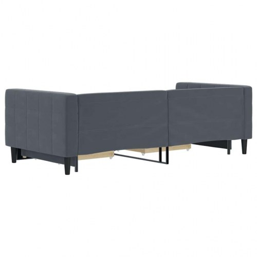 Daybed med udtræk og 2 skuffer 90 x 200 cm - mørkegrå