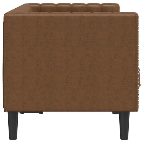 2-personers Chesterfield-sofa imiteret ruskind brun
