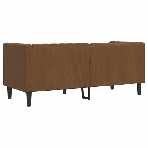 2-personers Chesterfield-sofa imiteret ruskind brun