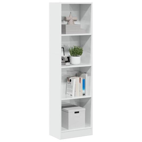 Skab 40x24x143 cm konstrueret træ hvid højglans
