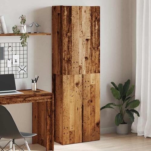 Skab 60x32x190 cm konstrueret træ gammelt træ-look
