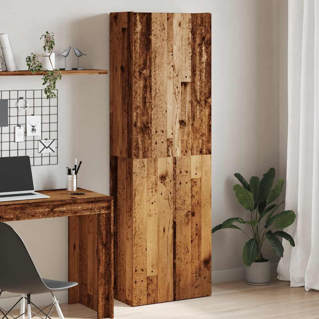 Skab 60x32x190 cm konstrueret træ gammelt træ-look