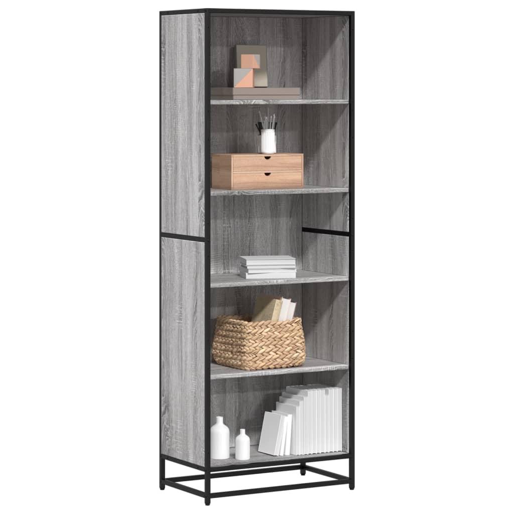 Bogreol 60x35x170,5 cm konstrueret træ grå sonoma-eg