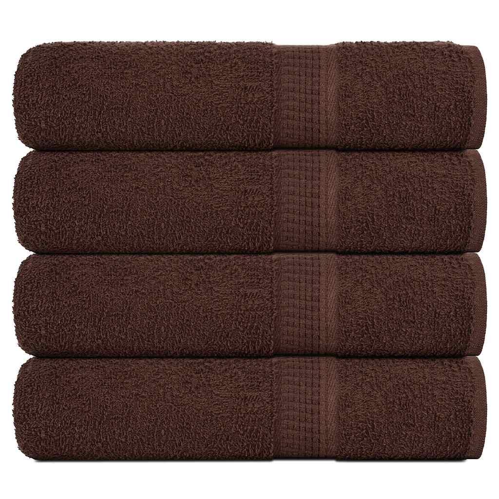 Håndklæder 4 stk. 70x140 cm 360 g/m2 100 % bomuld brun