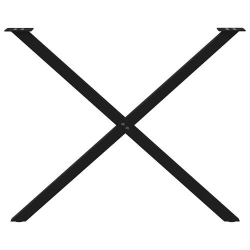 Spisebordsben X-formet 2 stk. 90x(72-73) cm stål sort
