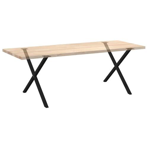 Spisebordsben X-formet 2 stk. 90x(72-73) cm stål sort