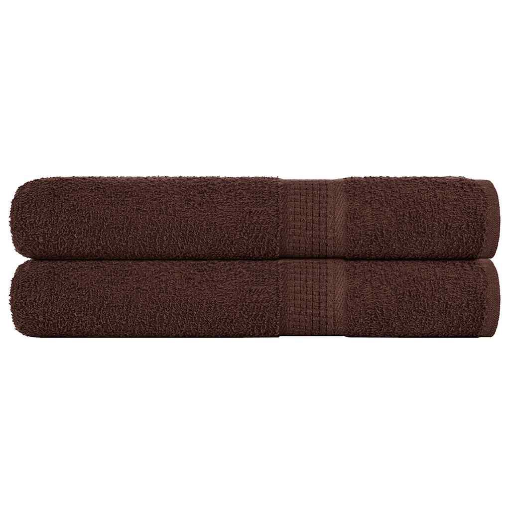 Håndklæder 2 stk. 100x200 cm 360 g/m2 100 % bomuld brun