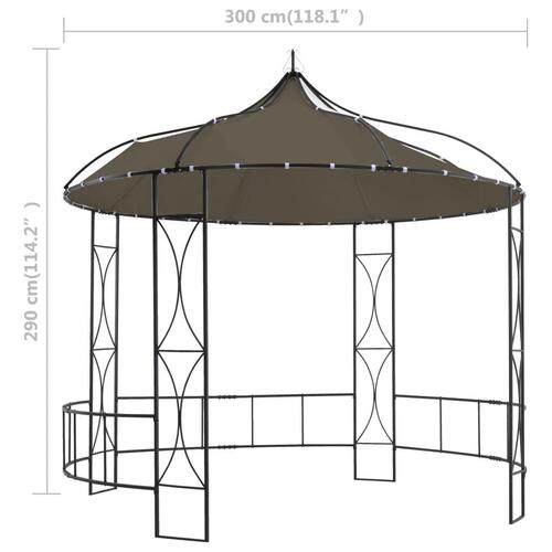 Pavillon 300x290 cm rund gråbrun