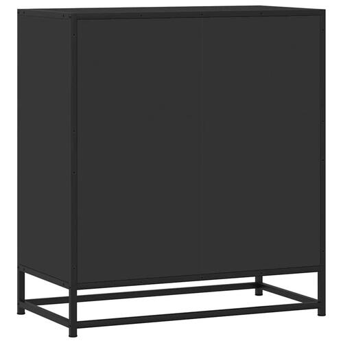 Skuffeskab 68x35x76 cm konstrueret træ og metal sort