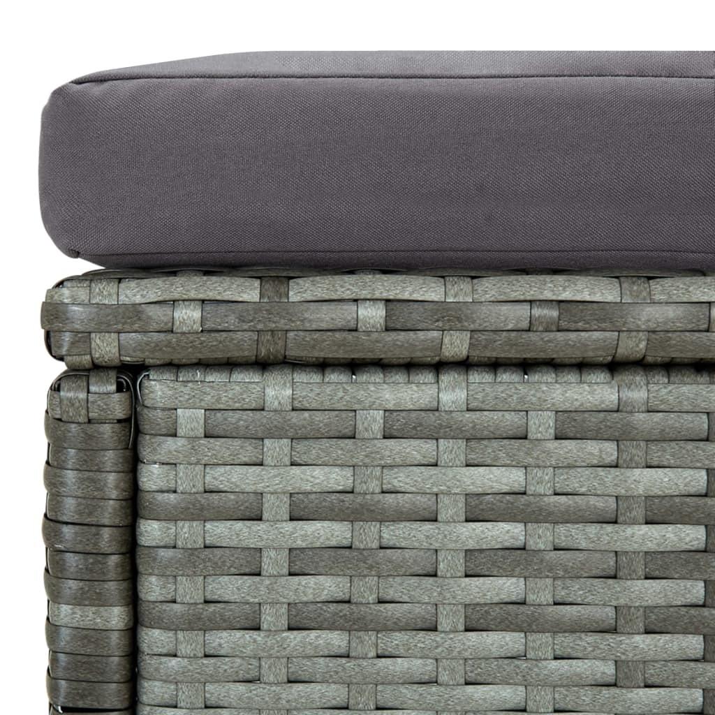 Loungesæt til haven 6 dele med hynder polyrattan grå