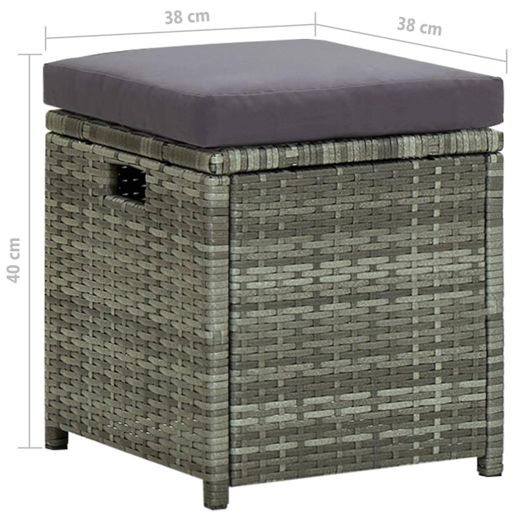 Loungesæt til haven 6 dele med hynder polyrattan grå