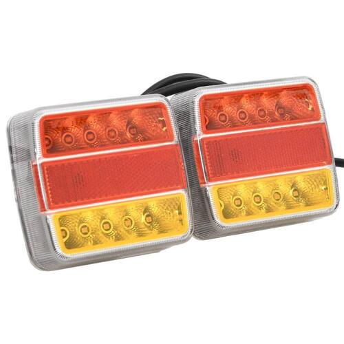 Trailerlygter 2 stk. 10,5x7,5x10 cm 12 V LED-pære rød