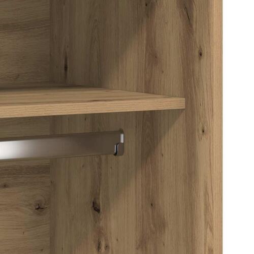 Klædeskab 100x50x200 cm konstrueret træ egetræslook