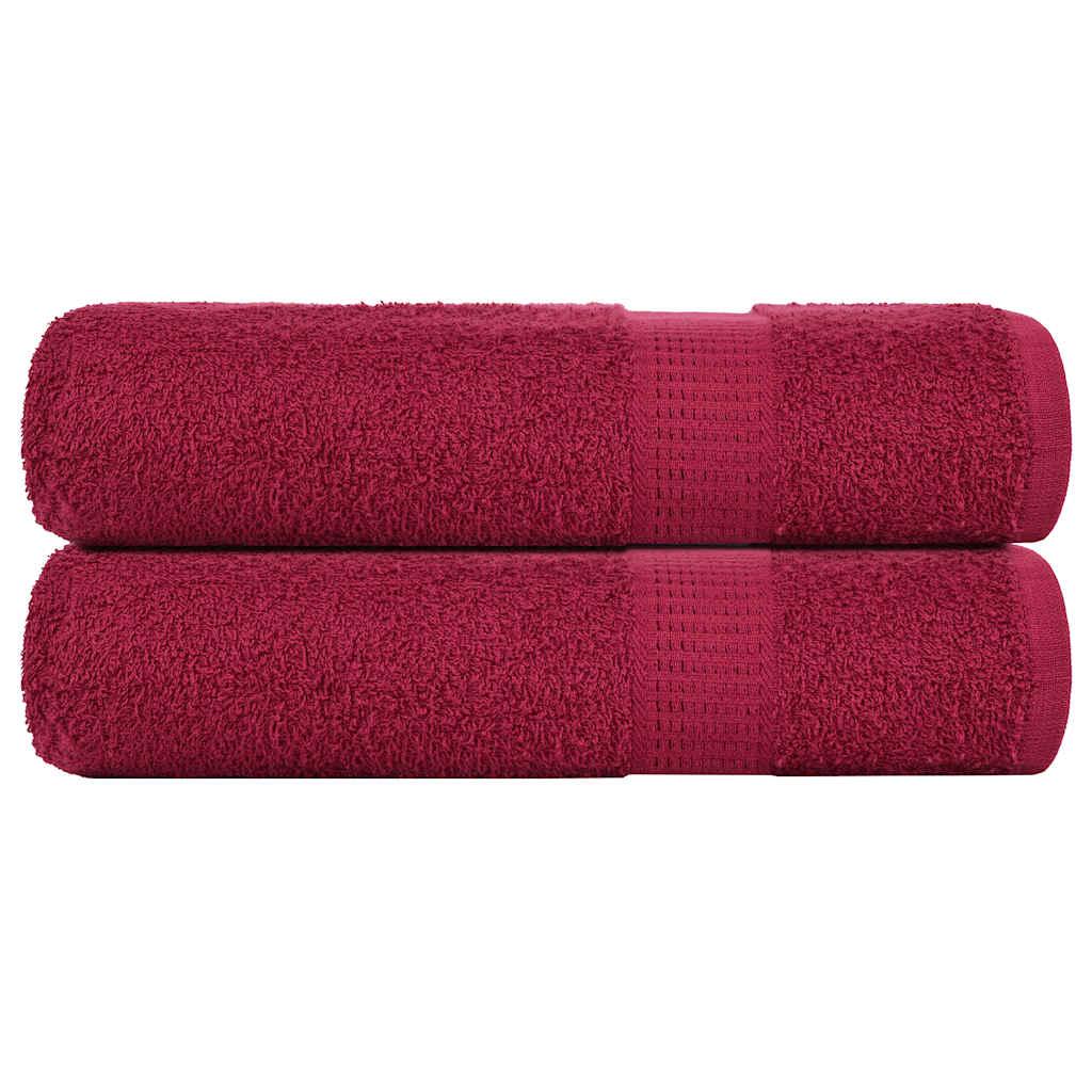 Håndklæder 2 stk. 70x140cm 360 g/m2 100 % bomuld bordeauxfarvet
