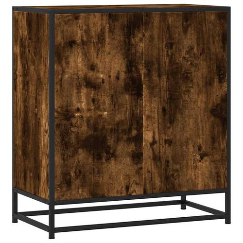 Skab 68x35x76 cm konstrueret træ og metal røget egetræsfarve