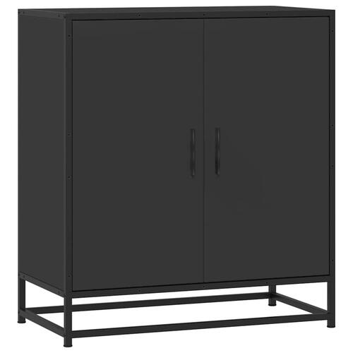 Skuffeskab 68x35x76 cm konstrueret træ og metal sort