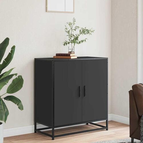 Skuffeskab 68x35x76 cm konstrueret træ og metal sort