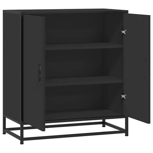 Skuffeskab 68x35x76 cm konstrueret træ og metal sort