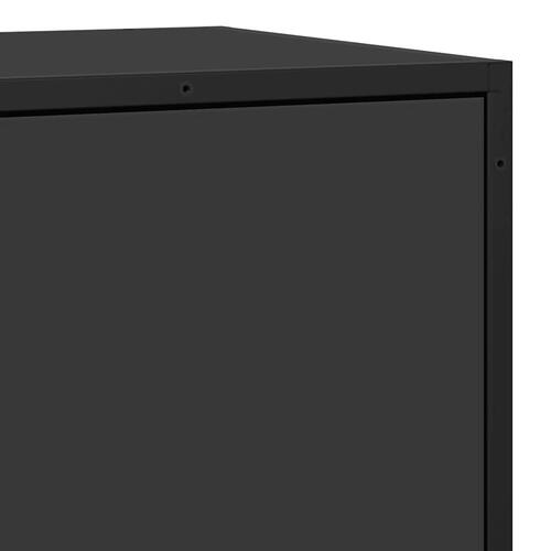 Skuffeskab 68x35x76 cm konstrueret træ og metal sort