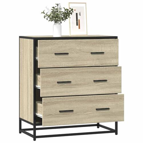 Skab 68x35x76 cm konstrueret træ og metal sonoma-eg