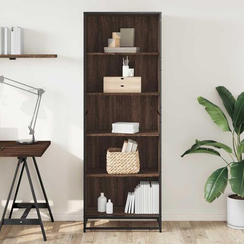 Bogreol 60x35x170,5 cm konstrueret træ brun egetræsfarve