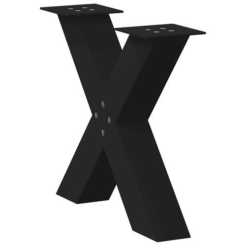 Sofabordben X-formet 2 stk 50x(42-43) cm stål sort