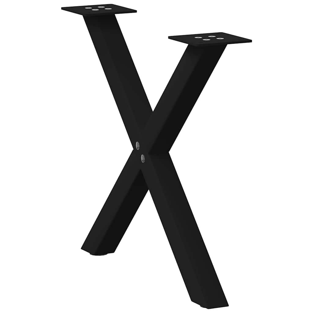 Sofabordben X-formet 2 stk 60x(42-43) cm stål sort