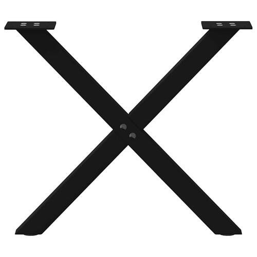 Sofabordben X-formet 2 stk 60x(42-43) cm stål sort