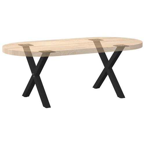 Sofabordben X-formet 2 stk 60x(42-43) cm stål sort