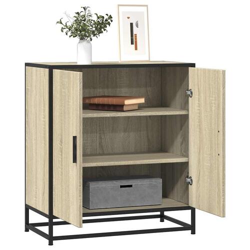 Skab 68x35x76 cm konstrueret træ og metal sonoma-eg