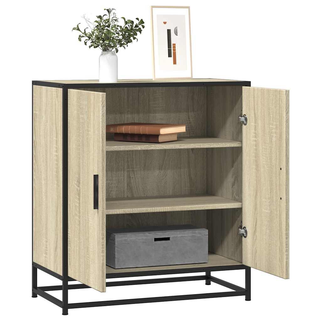Skab 68x35x76 cm konstrueret træ og metal sonoma-eg
