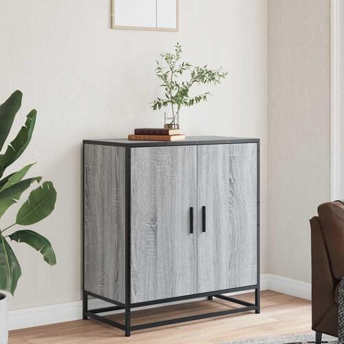 Skab 68x35x76 cm konstrueret træ og metal grå sonoma-eg