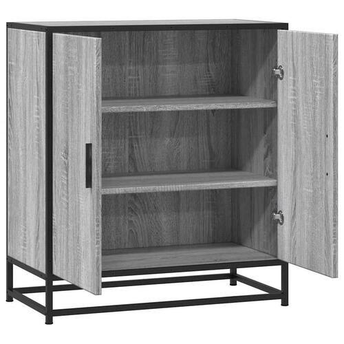Skab 68x35x76 cm konstrueret træ og metal grå sonoma-eg