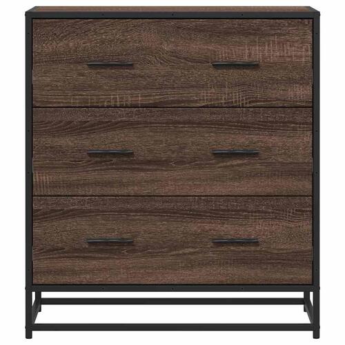Skab 68x35x76 cm konstrueret træ og metal brun egetræsfarve