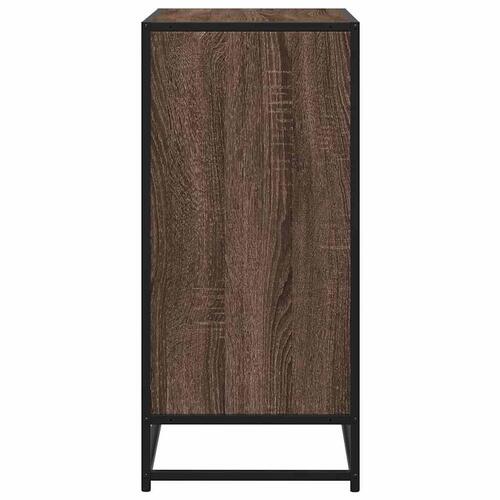 Skab 68x35x76 cm konstrueret træ og metal brun egetræsfarve