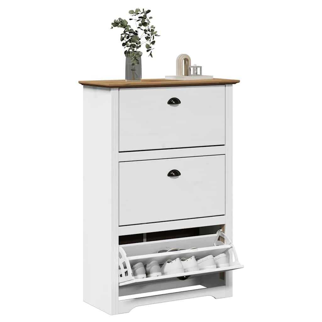 Skoreol BODO 80x35x118 cm hvid og brun